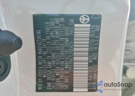 2020 Toyota Corolla Le z USA, uszkodzony, nr VIN 5YFEPRAE7LP004024